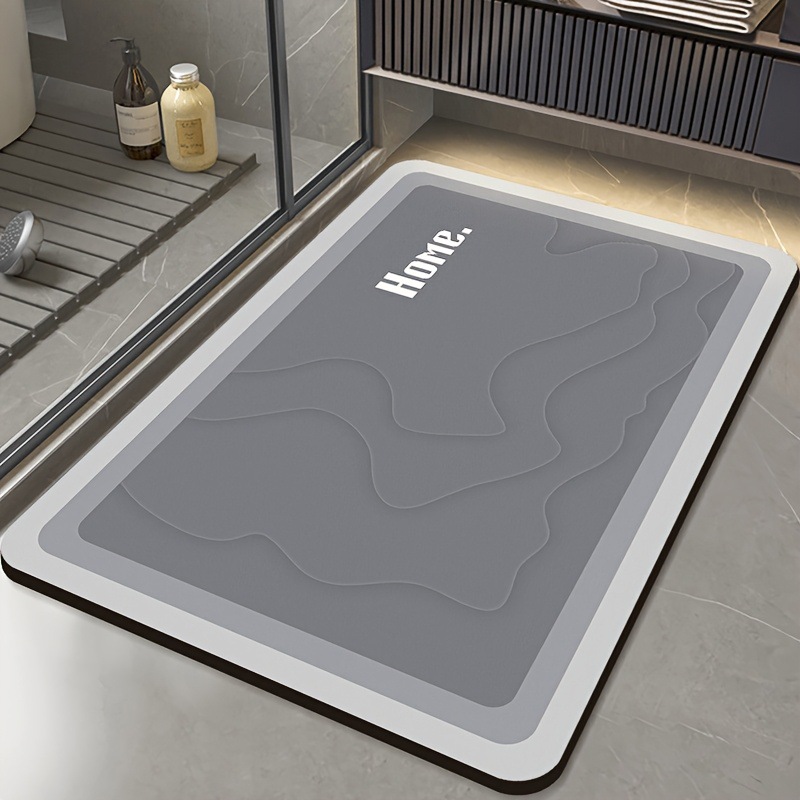 Modern Minimalist High-End Bathroom Anti-Stain Non-Slip Floor Mat, Water-Absorbent Easy-Care Foot Mat for Shower Room, Wear-Resistant Entrance Door Mat