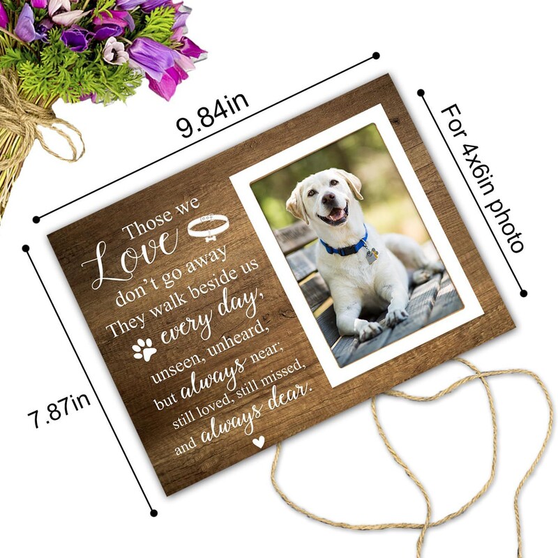 Itsoly Pet Memorial Photo Frame - Sympathy Gift for Loss of Loved Pet - Comforting Quotes for Griefing Dog Owners