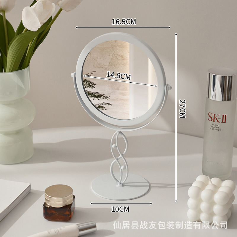 Espejo doméstico de explosión transfronteriza dormitorio espejo decorativo dormitorio espejo de maquillaje dormitorio espejo de vestir espejo de escritorio de metal de alto valor