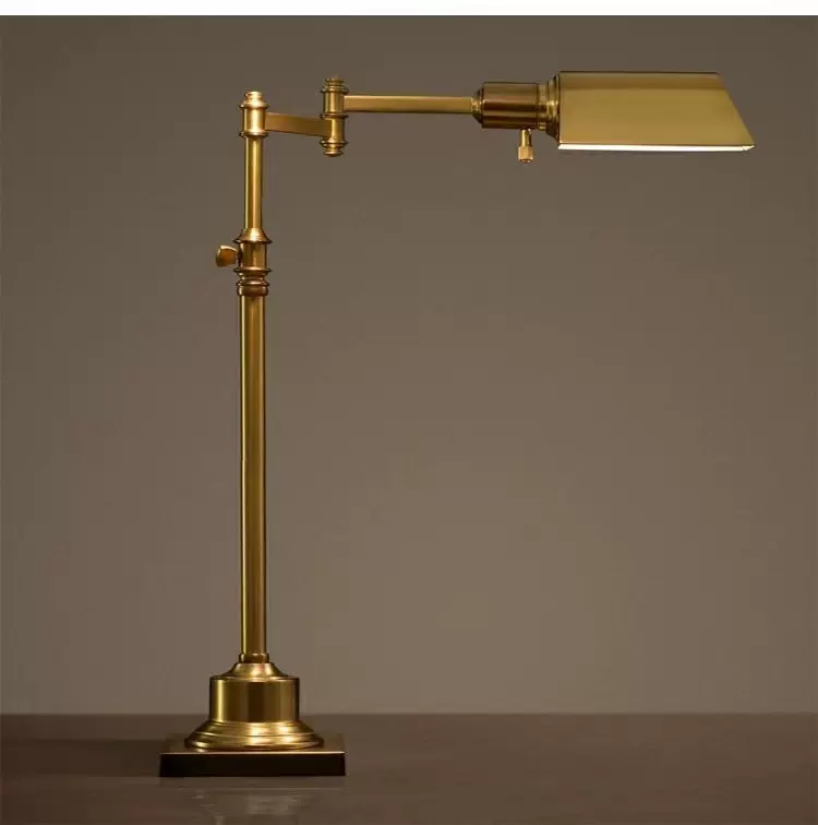 Loft美式乡村复古工业风古铜卧室书房创意长机械手臂工作台灯 RH