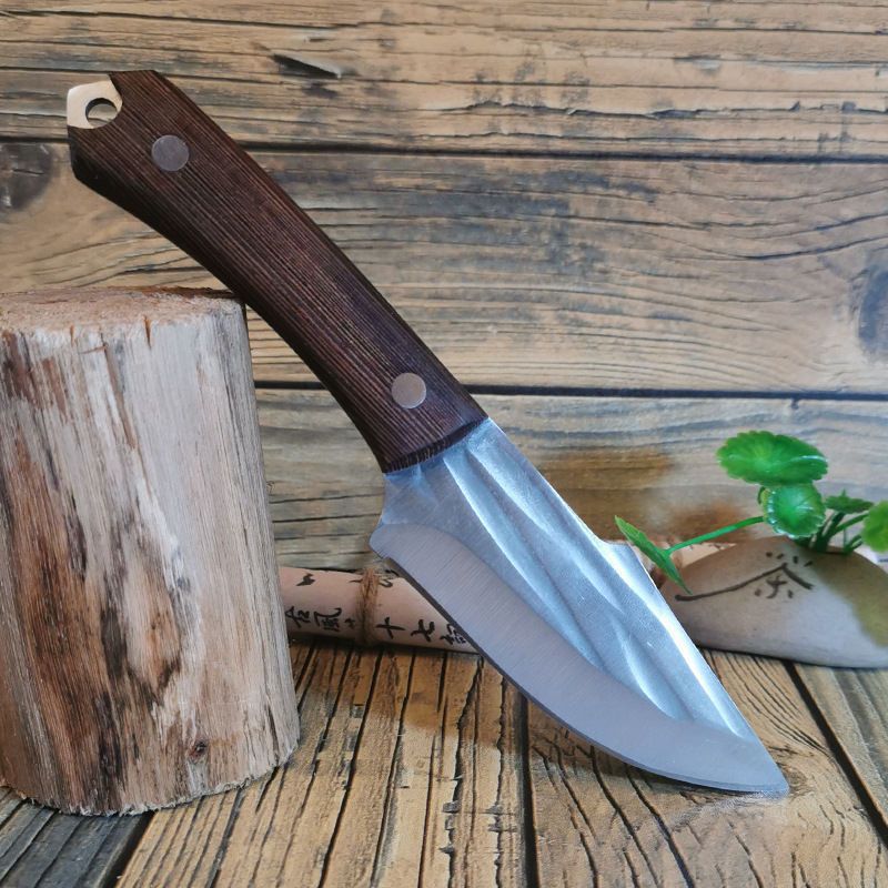 Cuchillo de mango de madera de ala de pollo forjado hecho a mano cuchillo al aire libre cuchillo de carne multifunción cuchillo de corte de carne cuchillo de camping cuchillo de fruta