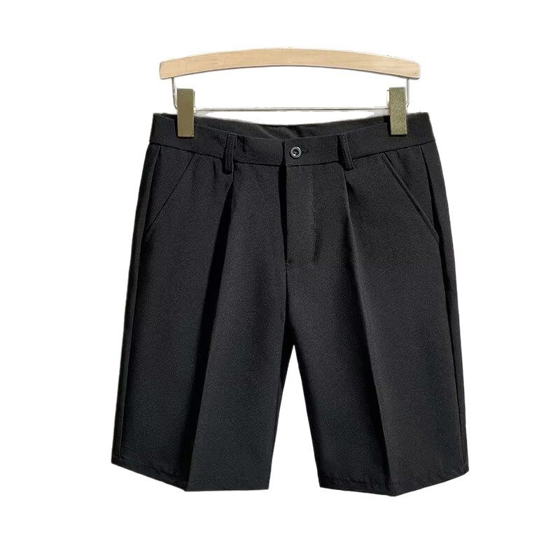 Traje, pantalones cortos, negocios de lujo ligero para hombres, pantalones delgados de verano de cinco puntos, pantalones casuales rectos de moda, comercio exterior, venta al por mayor transfronteriza