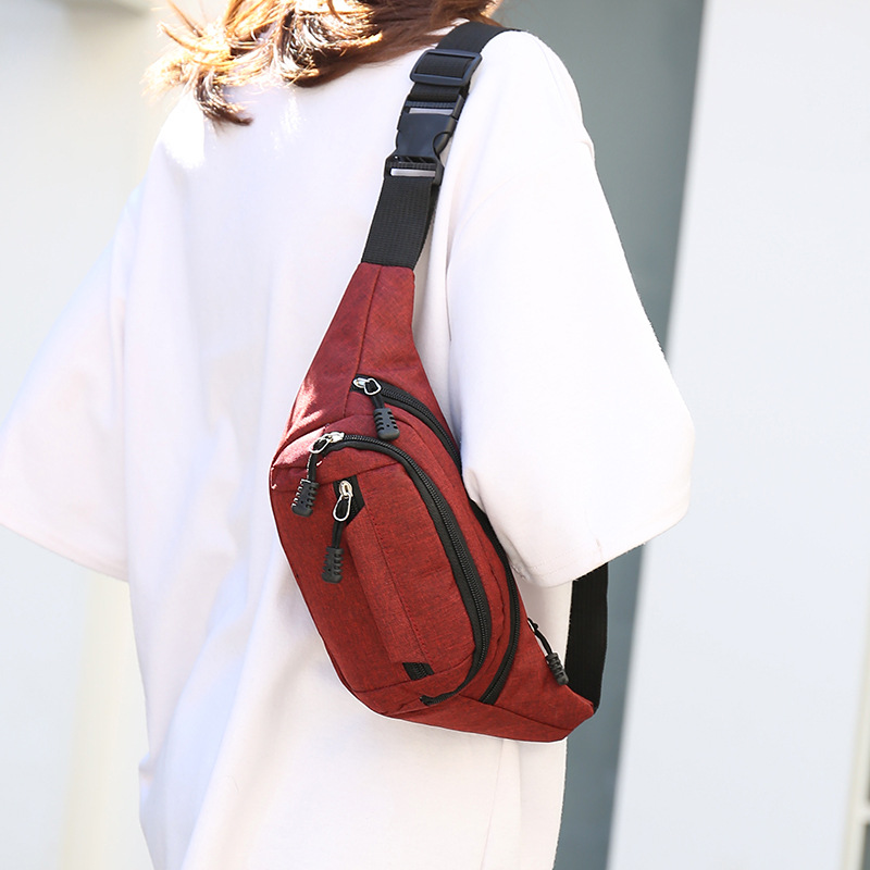 Daily Occasion Oxford Cloth Material Men's Backpack Backpack Solid Color Pattern Men's Classic Style Solid Color Oxford Cloth Waist Bags