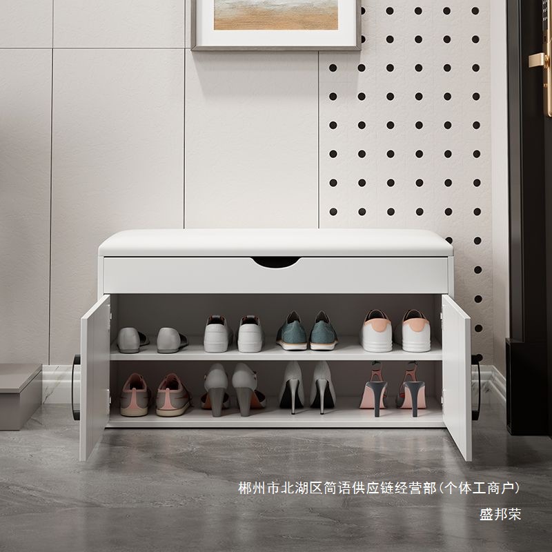 Fábrica directa taburete de zapatos puerta doméstica se puede sentar en el taburete de zapatos integrado en el hogar de zapatos modernos tipo bolsa flexible para usar zapatos image 3