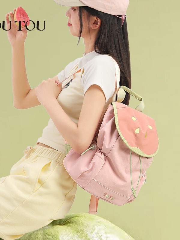 1 個の卸売 TOUTOU 新しいカレッジスタイルのバックパック夏のガーリー多用途通勤旅行小さなバックパック|undefined