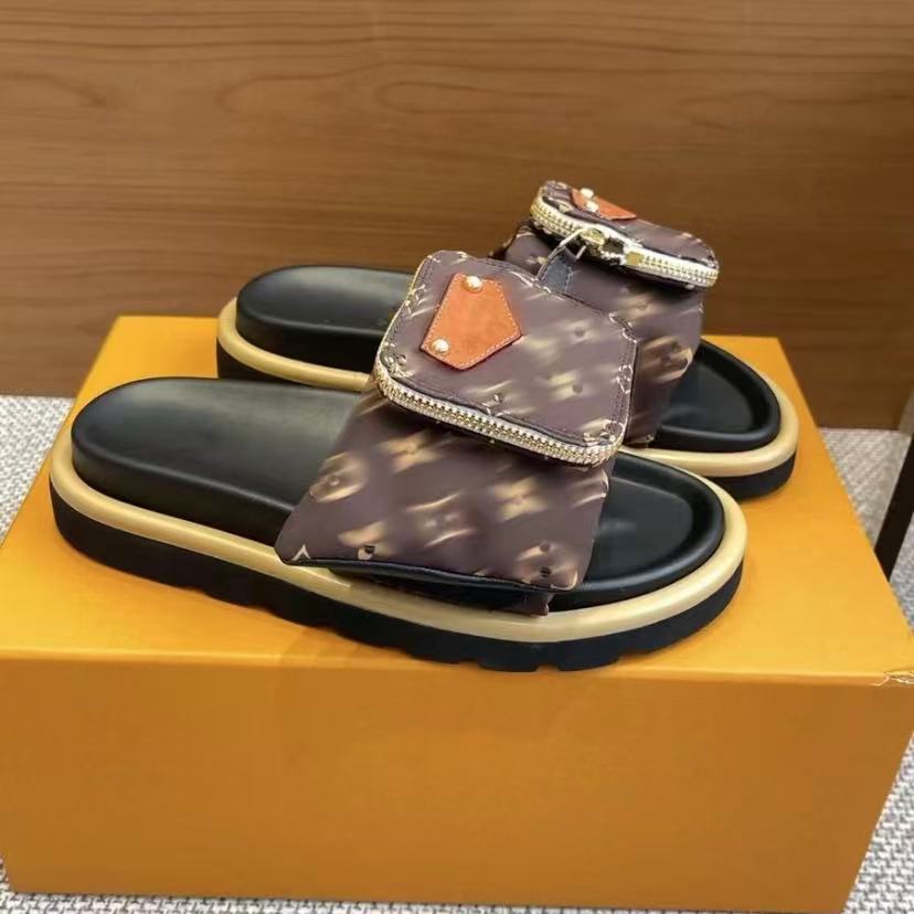 2025 burro pantuflas mujer velcro fondo grueso arrastre rojo verano relieve plano cuero pareja playa