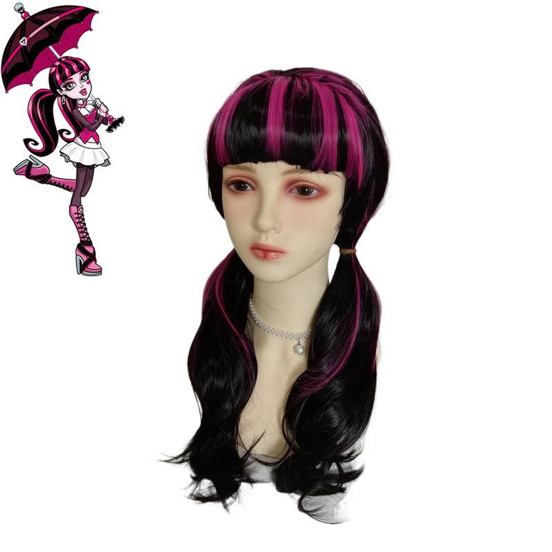 Elf Senior high school monster high de Coulera draculaura wig blood sucking elf Cos wig female Elf Senior high school monster high de Coulera draculaura wig blood sucking elf Cos wig female