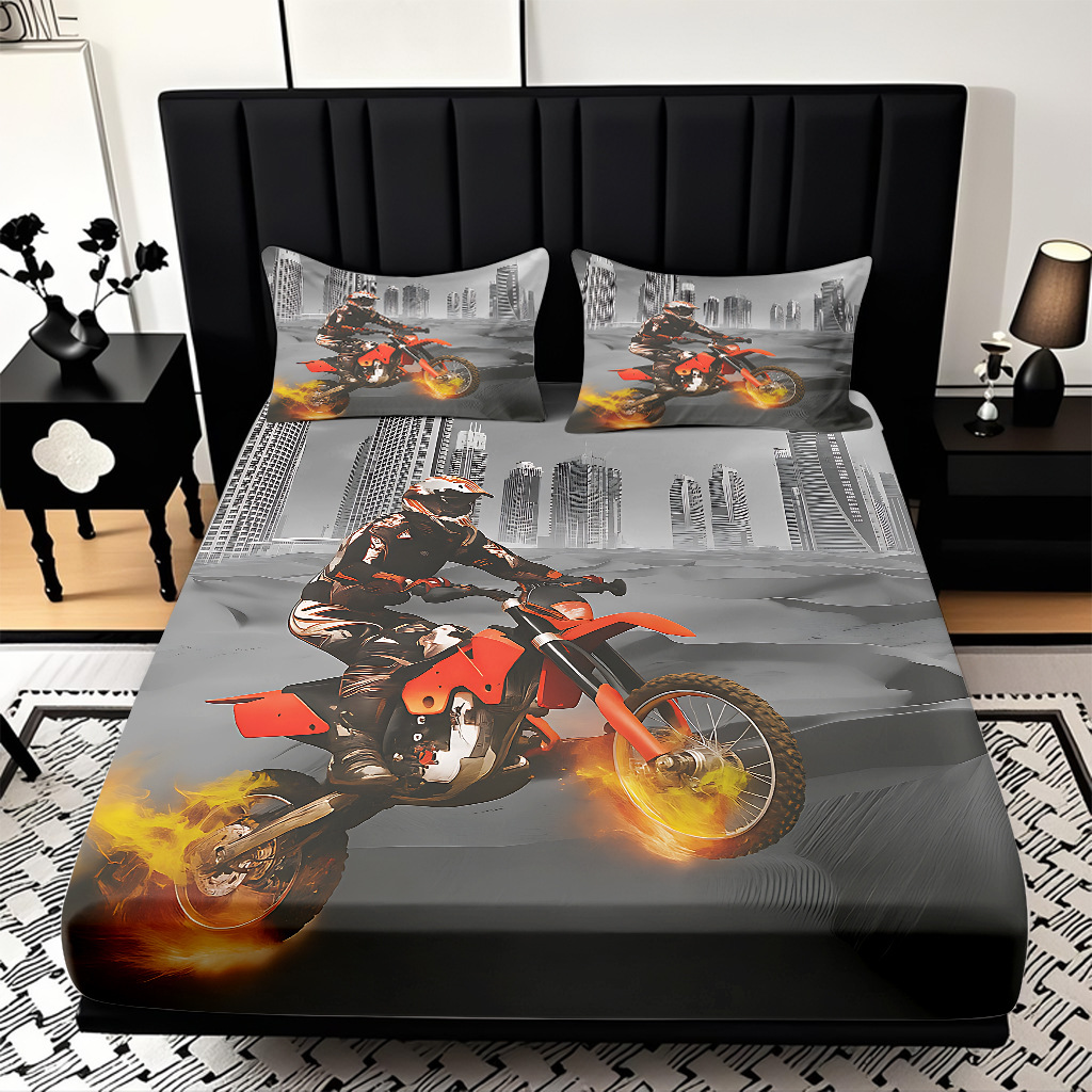 TEMU / JIT transfronterizo suave cama molida Kits cool motocicleta impresión digital HD se puede ajustar