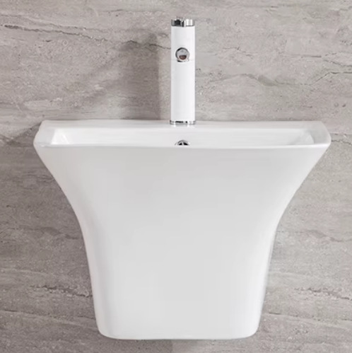 Wall-Mounted Washbasin, Integrated Wall Basin, Export Models for the Middle East and Southeast Asia, Pedestal-Style, Floor-Standing, Modern and Simple