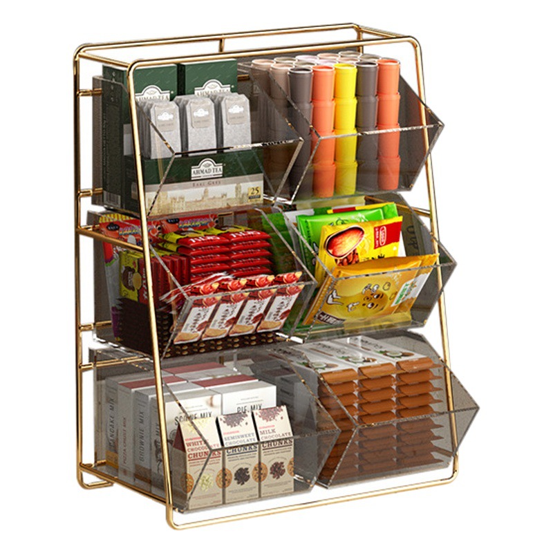 Bolsa de té caja de almacenamiento de café cápsula de almacenamiento Oficina de té mesa de té de leche clasificación de plástico estante de almacenamiento