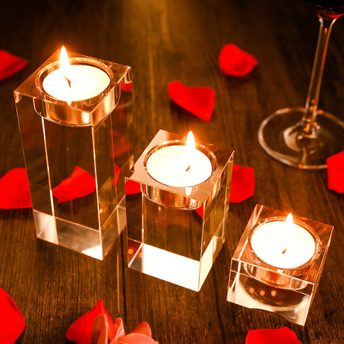 Christmas candlestick ornaments crystal wax table European-style candlelight dinner candle holder candlestick aromatherapy candle cup