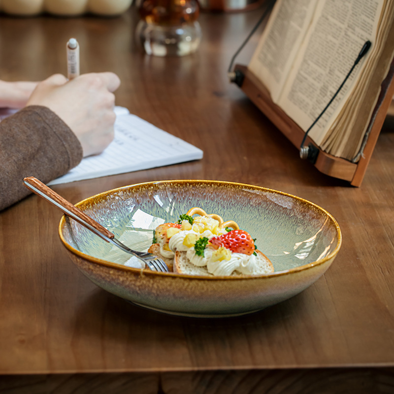 Llama de color hermoso plato de cerámica de 8 pulgadas plato de ensalada de forma especial plato de pasta platos de hotel exportación transfronteriza