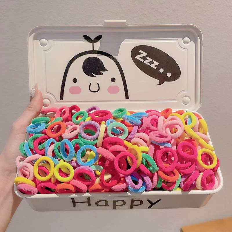 Anillo de cabello para niños de alta elasticidad no lesiones cabello de cabello de niña trenzada banda de goma para el cabello atado cubierta de cuero duradera