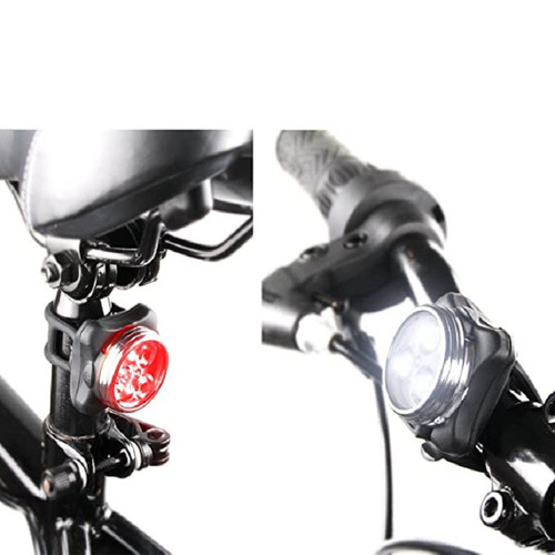 Cross-border 030USB rechargeable bicycle headlight mini warning tail light 3LEDCOB highlight round cycling tail light