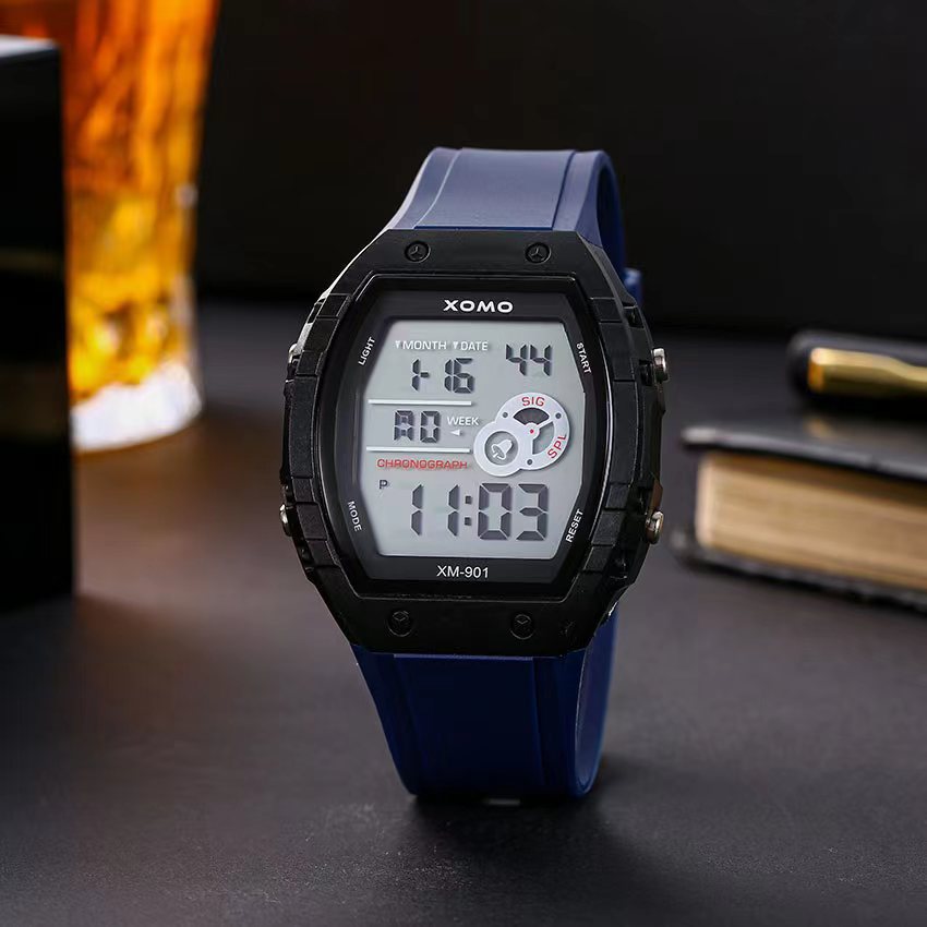 Reloj electrónico deportivo para estudiantes de comercio exterior Reloj despertador luminoso multifuncional para hombres y mujeres Reloj electrónico de cubo pequeño verde matcha impermeable