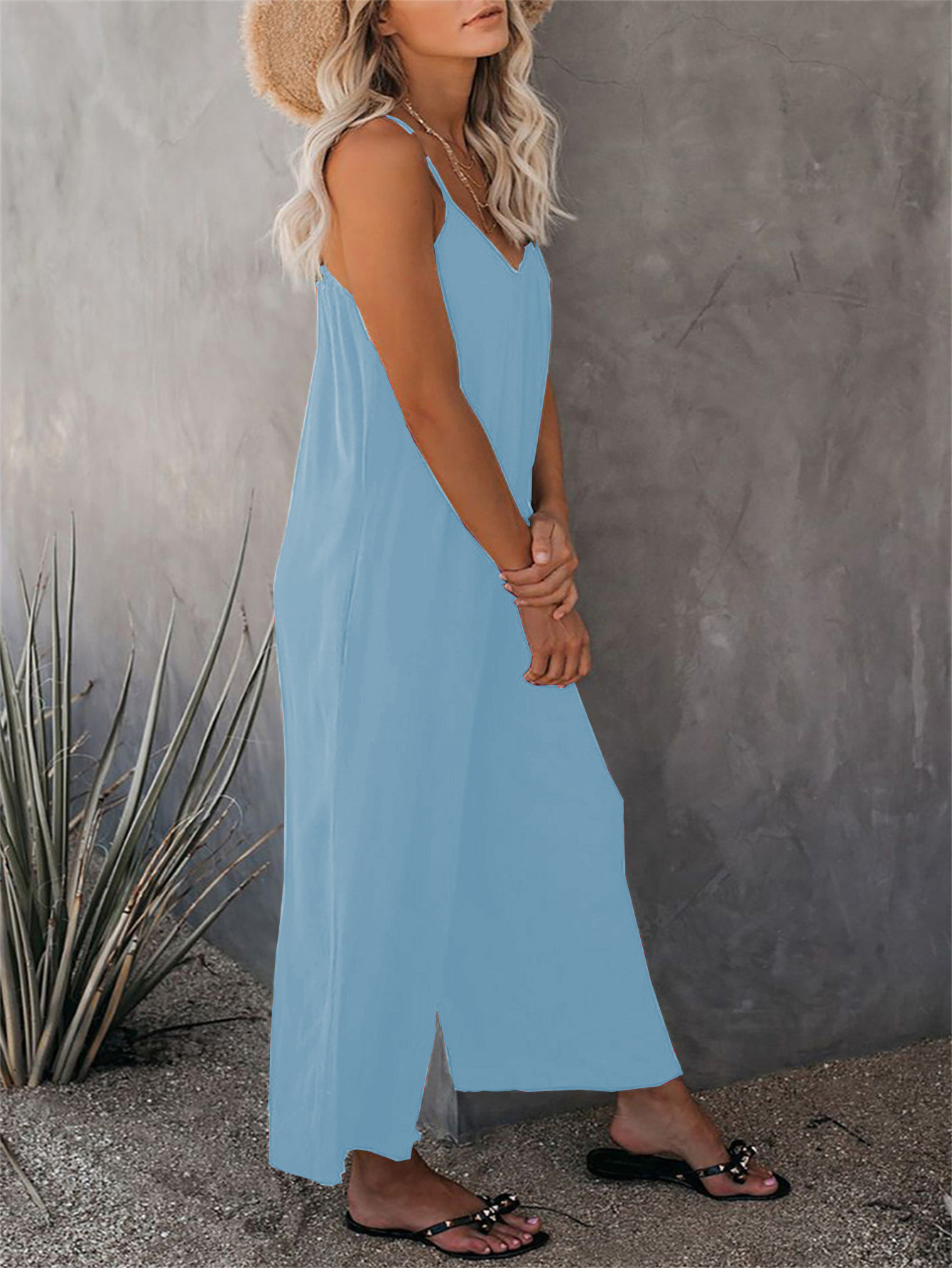 280g Weight Sleeveless Sleeve Length Full Length Pants Length Cotton Blend, Polyester Fabric Type Mid Waist Waist Line Jumpsuits Pants Type Bodysuits Tops Type Holiday, Daily Occasion Loose Fit Type Solid Color Pattern Summer, Spring Season Women's Gender Casual Style Women's Holiday Daily Bodysuits Casual Solid Color Full Length Jumpsuits 38