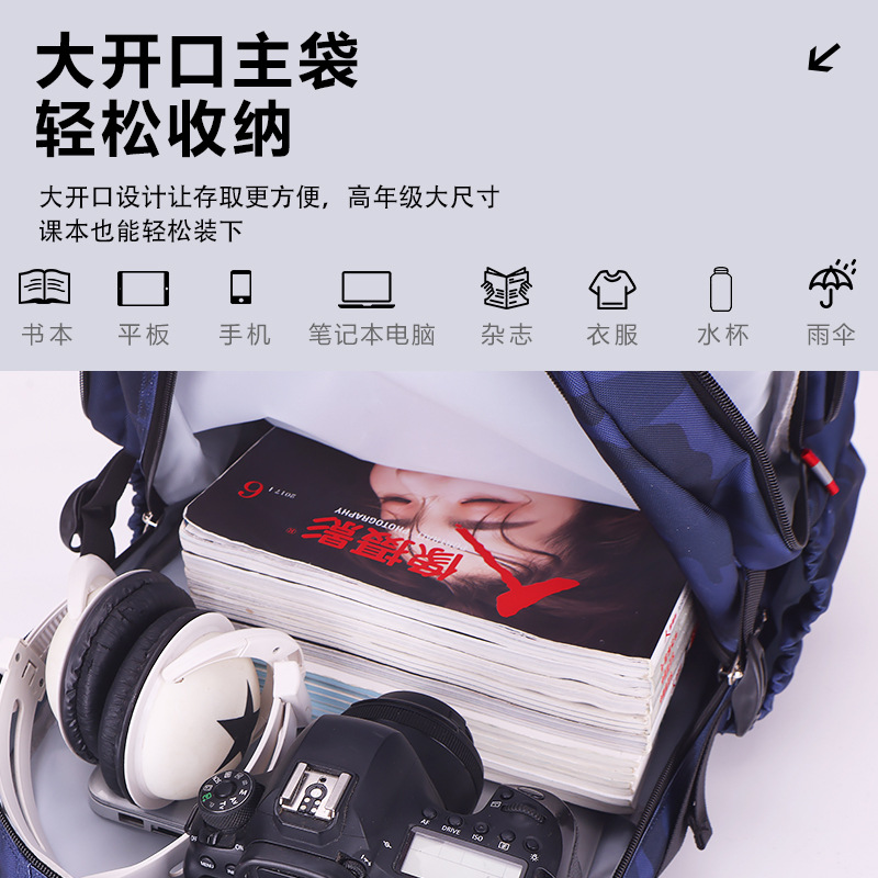 Mochila de camuflaje para hombres adultos viajar mochila de gran capacidad 2026 nueva moda estudiantes de secundaria de gran capacidad estudiantes de secundaria