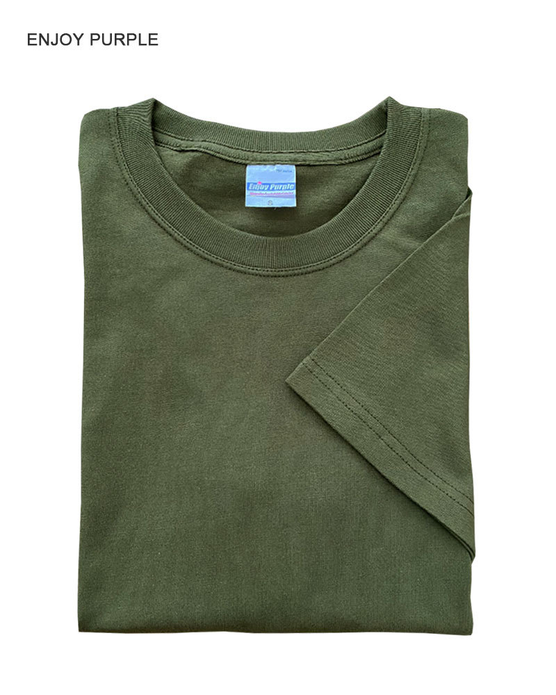 Verano refrescante de algodón puro color sólido cuello redondo manga corta Camiseta de moda pareja de hombres y mujeres 200g media manga blanca ins casual