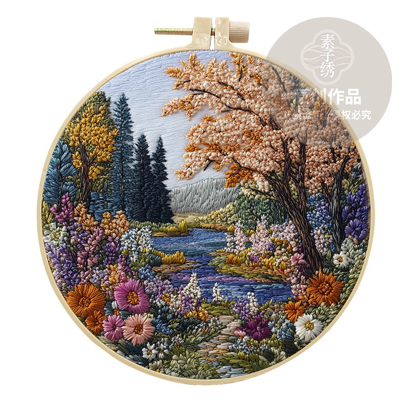オリジナル先行販売クロスボーダー新製品刺繍 diy 風景手作り生地材料パッケージキットクリエイティブ手作り裁縫英語|undefined