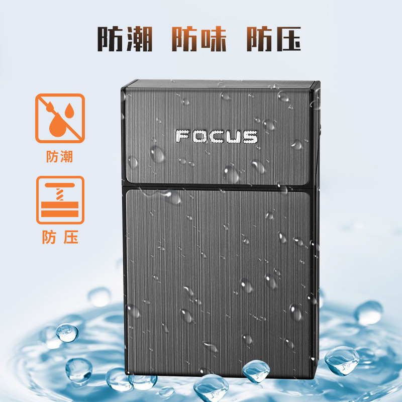 新製品フォーカス FOCUS 20 パックアルミ合金パッチメンズタバコボックスポータブルフリップカバープラスチックシンプルなスタイル|undefined