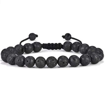 Amazon Venta caliente 8mm Tigre ojo piedra volcánica pulsera energía lava piedra tejida pulsera de pareja ajustable