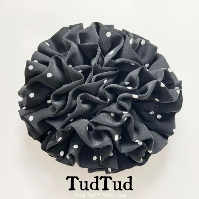 hydrangea embroidery, Saç üçün rezinlər - brown-sugar-polka-dot-scrunchie