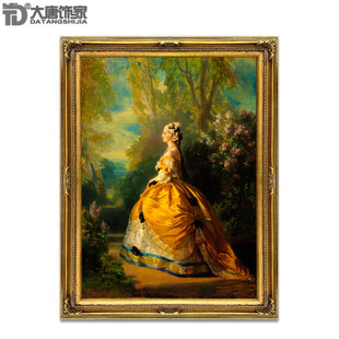 High-End Palace Figure Oil Painting European-Style Hotel House Living Room Bedroom with Painting Pure Hand-Painted Oil Painting Eugenie N133