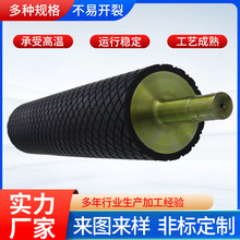 印刷机覆膜机胶辊螺旋槽胶辊辊筒耐溶剂包胶滚筒不锈钢辊芯橡胶辊