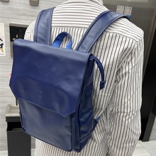 2024新款潮男士双肩包 韩版男中学生书包 软皮电脑包男女旅行背包