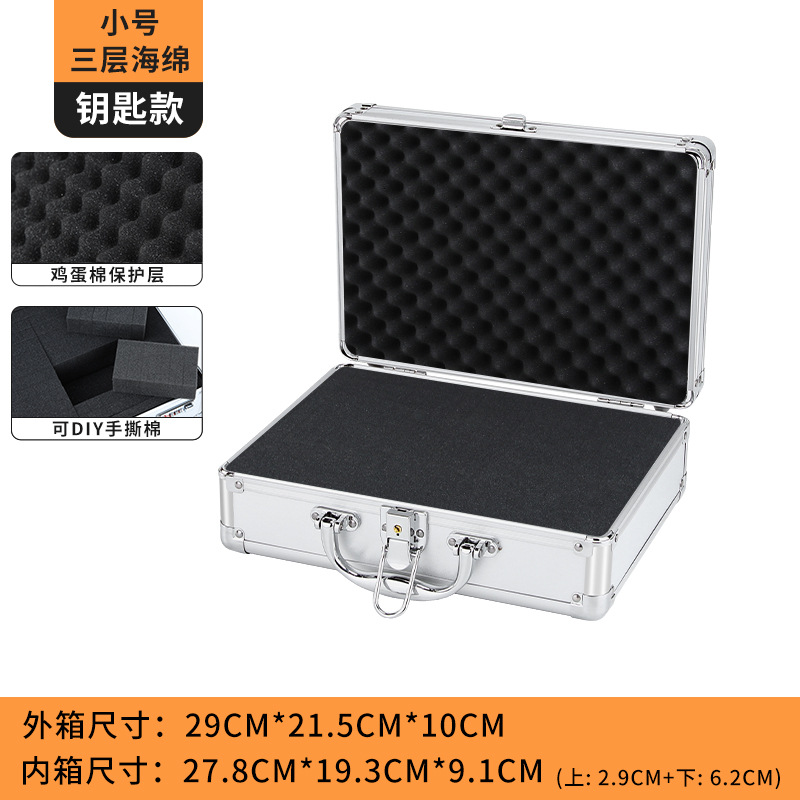 DIY caja de herramientas de aleación de aluminio maleta multifuncional equipo de hardware caja de instrumentos de almacenamiento de seguros caja de aluminio hogar