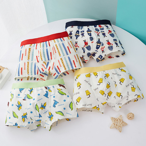 Children's Underwear Special for Kids - Medium Kids 2-12 Years Old Milk Silk Straight Leg Student Straight Leg Boys' Underwear