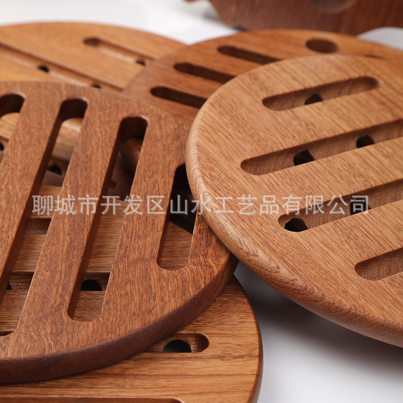 almohadilla aislante de madera, almohadilla aislante redonda de árbol de檀o, almohadilla antideslizante, almohadilla de mortero para animales, almohadilla de madera resistente al quemado