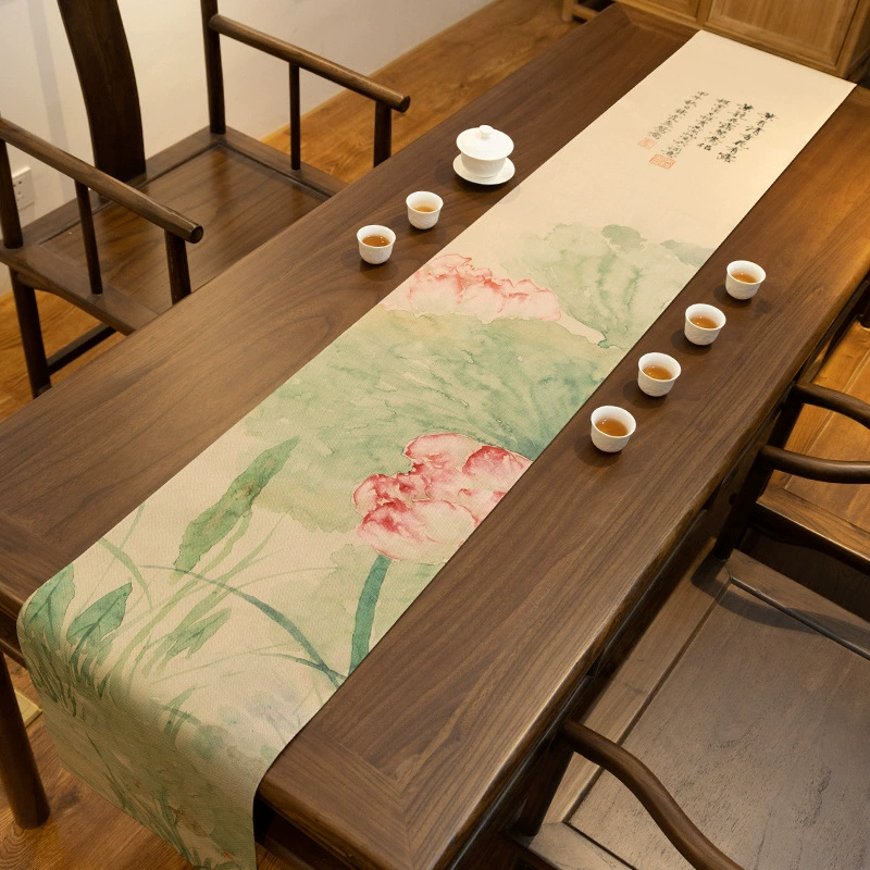 Водонепроницаемый настольный флаг из листьев лотоса в южном стиле