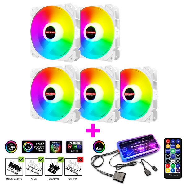 5 Jingyue White вентилятор, музыкальный ARGB контроллер