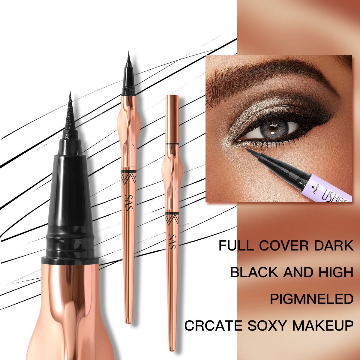 SAS transfronterizo Europa y América venta caliente delineador de ojos impermeable duradero anti-desafío al por mayor SAP020