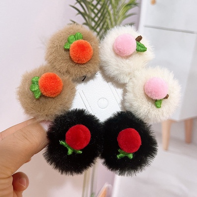 children Autumn and winter Maomao lovely Grip 2024 new pattern Plush Hairpin Bangs girl princess Hairdressing
