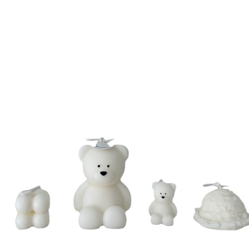 Estilo coreano oso molde ins fat pier oso molde de silicona DIY vela aromaterapia decoración de yeso sentado oso molde
