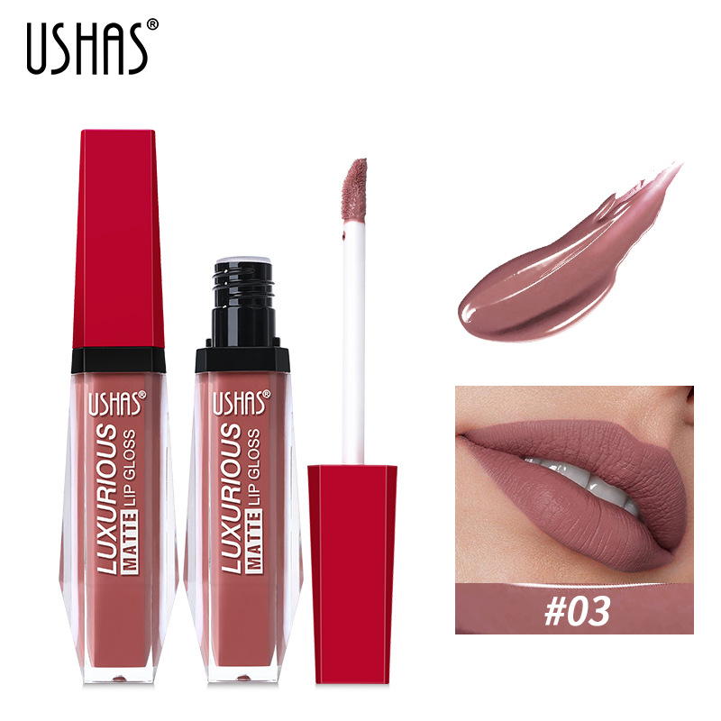 USHAS6 Farbe flüssiger Mund roter Lippenglanz für Frauen_voghion.com