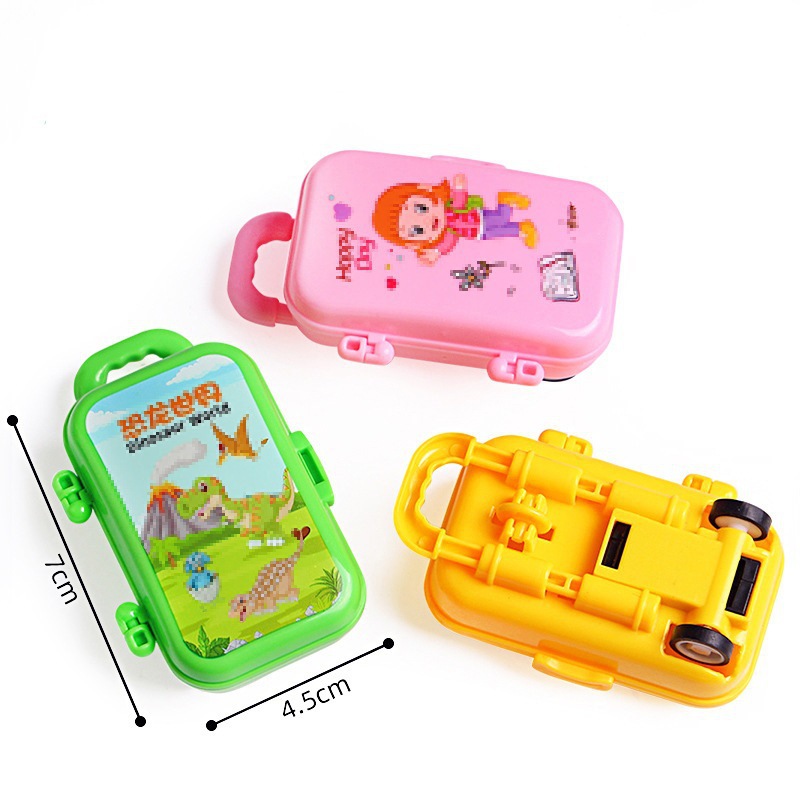 Caja de la carretilla Tire hacia atrás Coche juguete para niños coche Premio regalo puesto anillo muñeca máquina plástico coche Niños