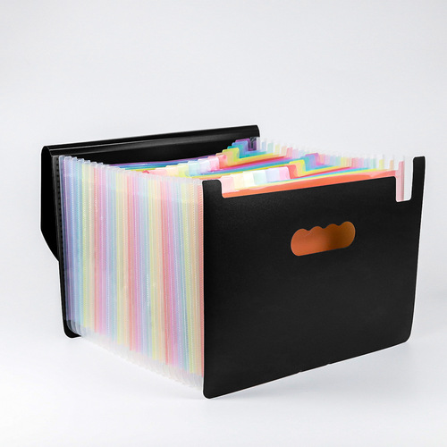 Amazon 24-Grid Cover Student Accordion File Folder A4 Document Test Collection Bag Multi-Layer Office File Bag