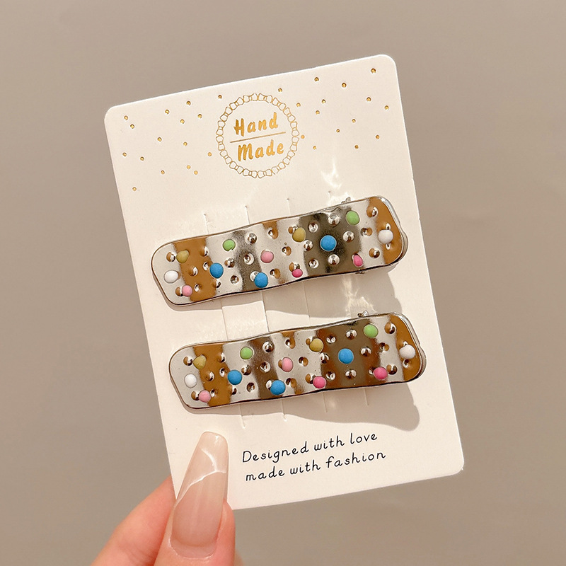 Coreana lateral frange clip de cabello de la frente de mujer sensación avanzada 2025 nuevo toque de dopamina clip de boca de pato