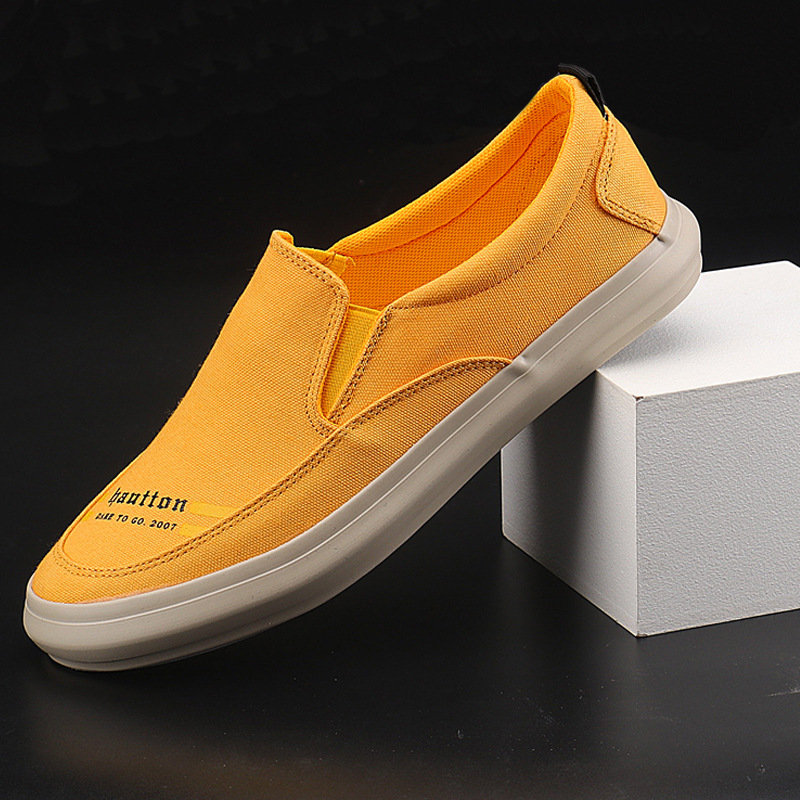 2025 Spring and Autumn New Men's Canvas Shoes Classic All-match Slip-on Retro Fashionable Comfortable Men's Shoes