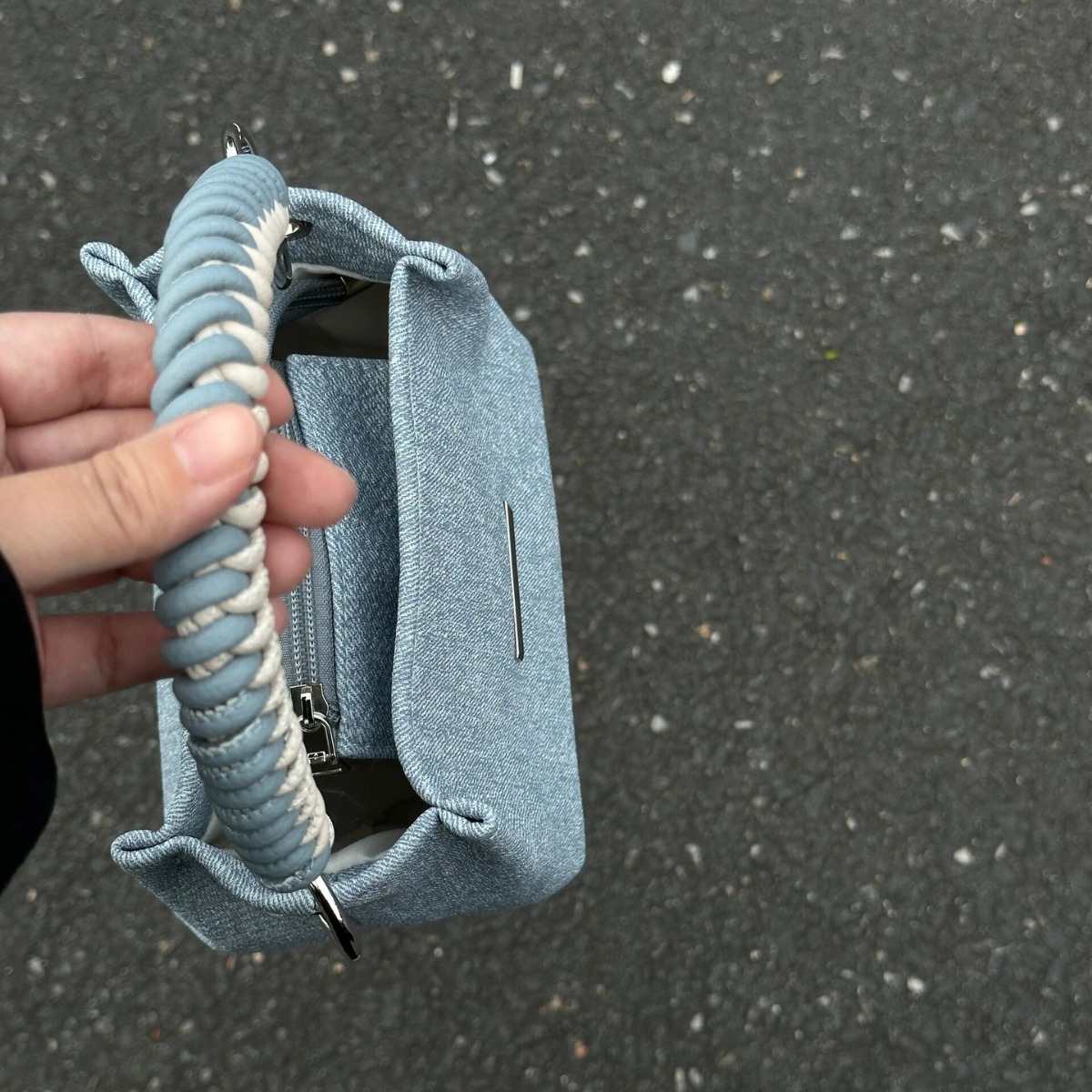 韓版小盒子包包女式2024新款通勤鏈條手拎包牛仔水桶包單肩斜挎包