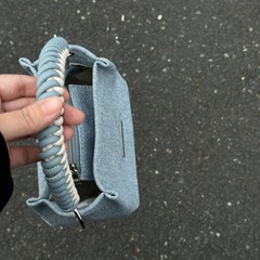 韓版小盒子包包女式2024新款通勤鏈條手拎包牛仔水桶包單肩斜挎包