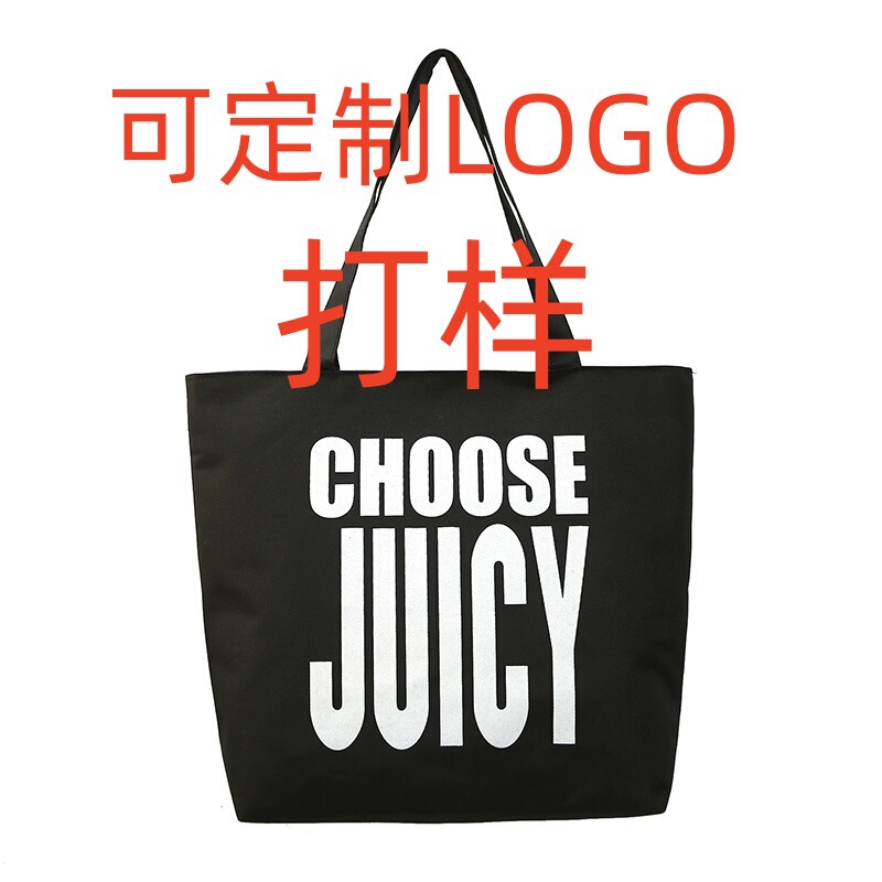 Cross-Border Export Oxford Cloth Bag, Satchel Shoulder Bag, Casual Tote Bag, Customizable, Double-Sided, Logo Printed