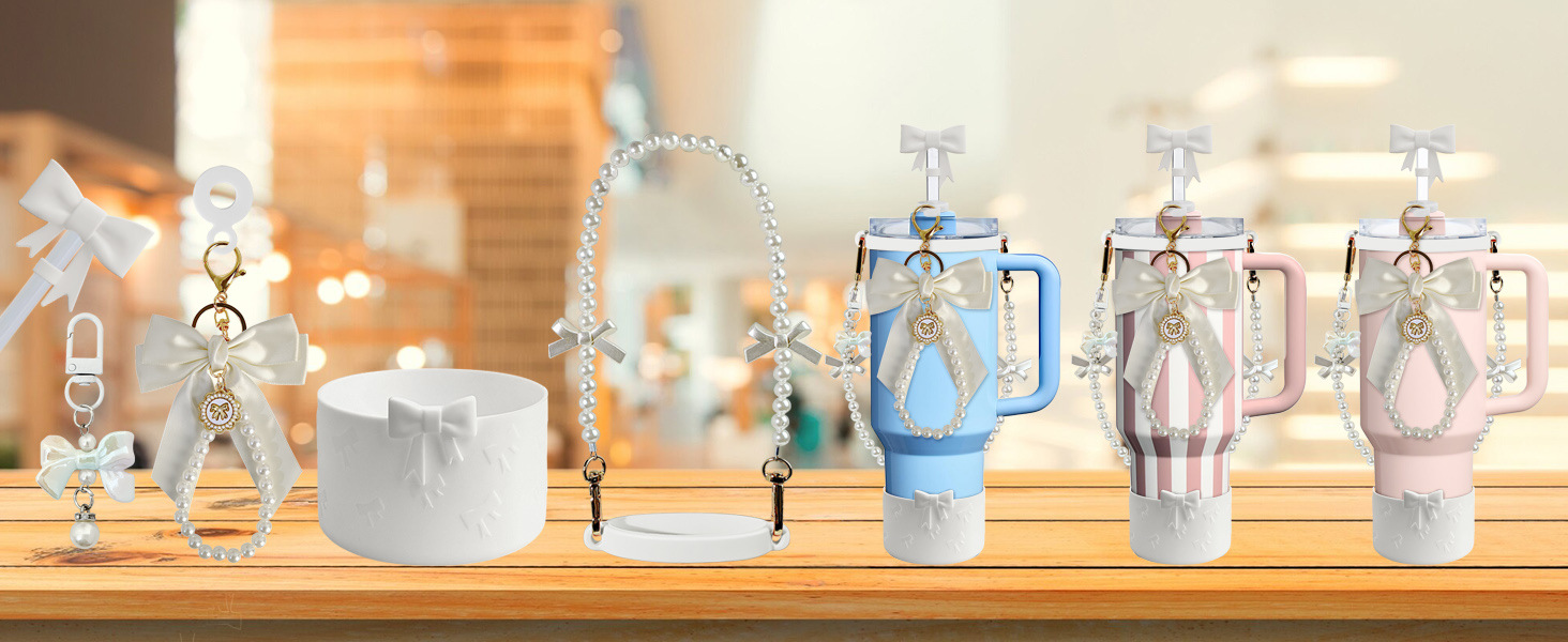 White Bow Stanley Cup Accessories