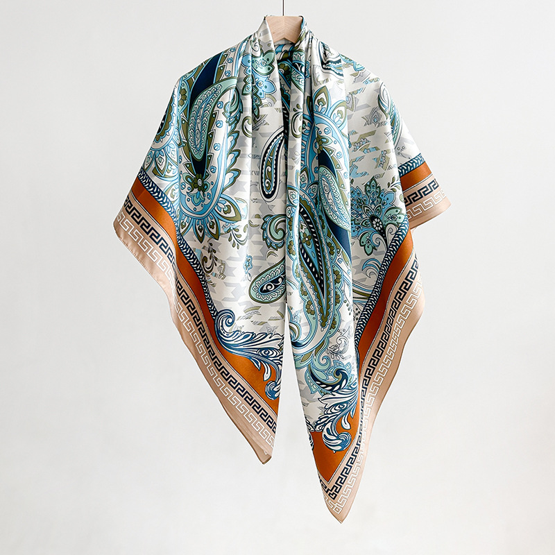 Explosiones transfronterizas de moda de envejecimiento de anacaju estampado temperamento delgado chal de alta sensación retro 130 toallas de twill