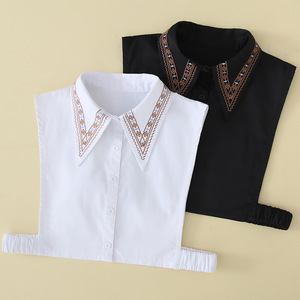 Versatile Embroidered Detachable Dickey Collar Women Shirt Polyester Cotton White Shirt Underlay Top Decoration Multi functional Collar