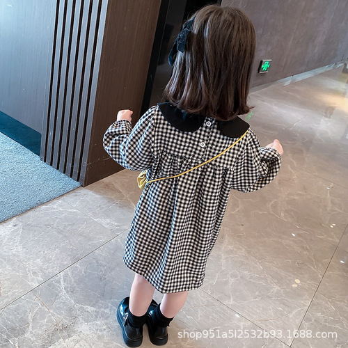 Girls' Spring and Autumn Fashion Viral Trendy Dress  New Korean Version College Girl Baby Skirt Princess Dress Trendy