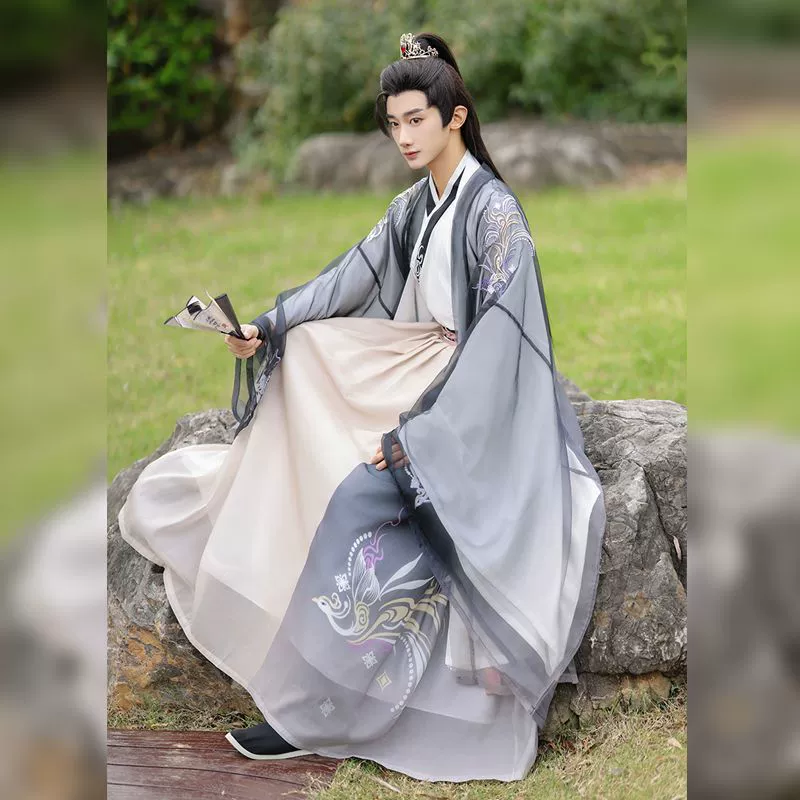 Подлинная оригинальная 2024 весна и лето новый Hanfu рыцарский мальчик костюм китайский стиль с талией юбка Вэй Цзиньфэн